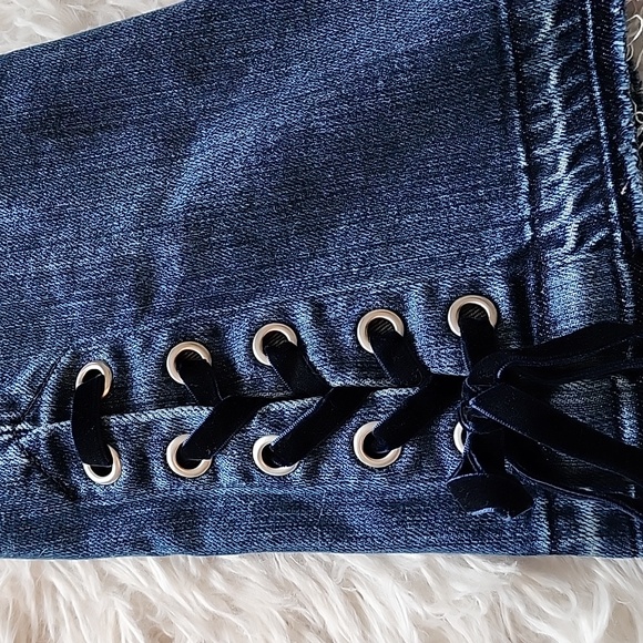 PAIGE Blue Jacqueline Straight Ankl Lace Jeans Brand New - Picture 14 of 15